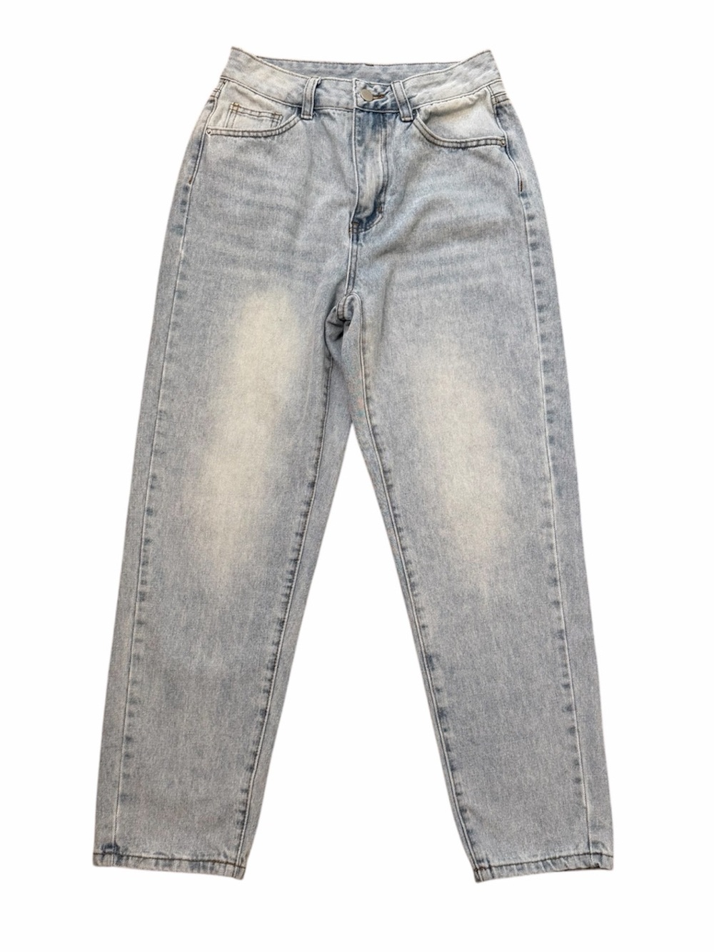 SHEIN Light Wash Cropped High Rise Barrel Leg Jeans Size 2/26